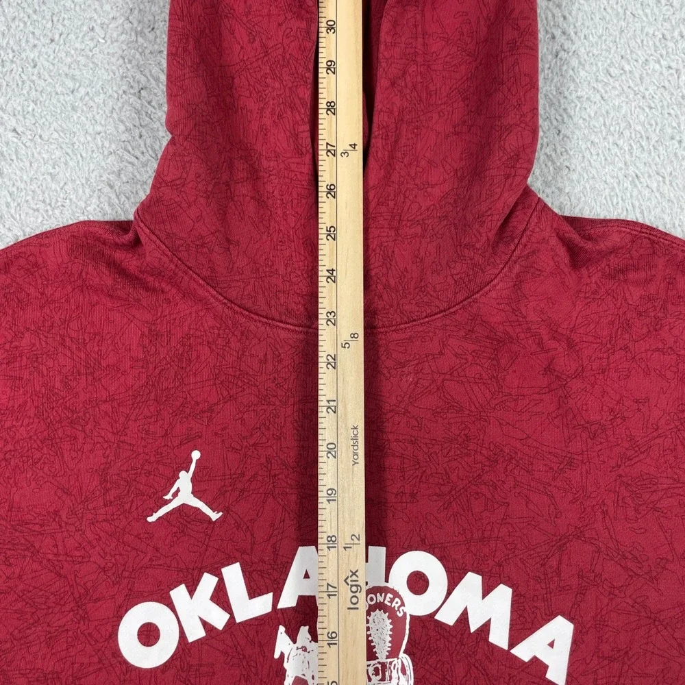 Oklahoma Sooners Football Jordan Hoodie Mens Medium Red Pullover Fleece OU